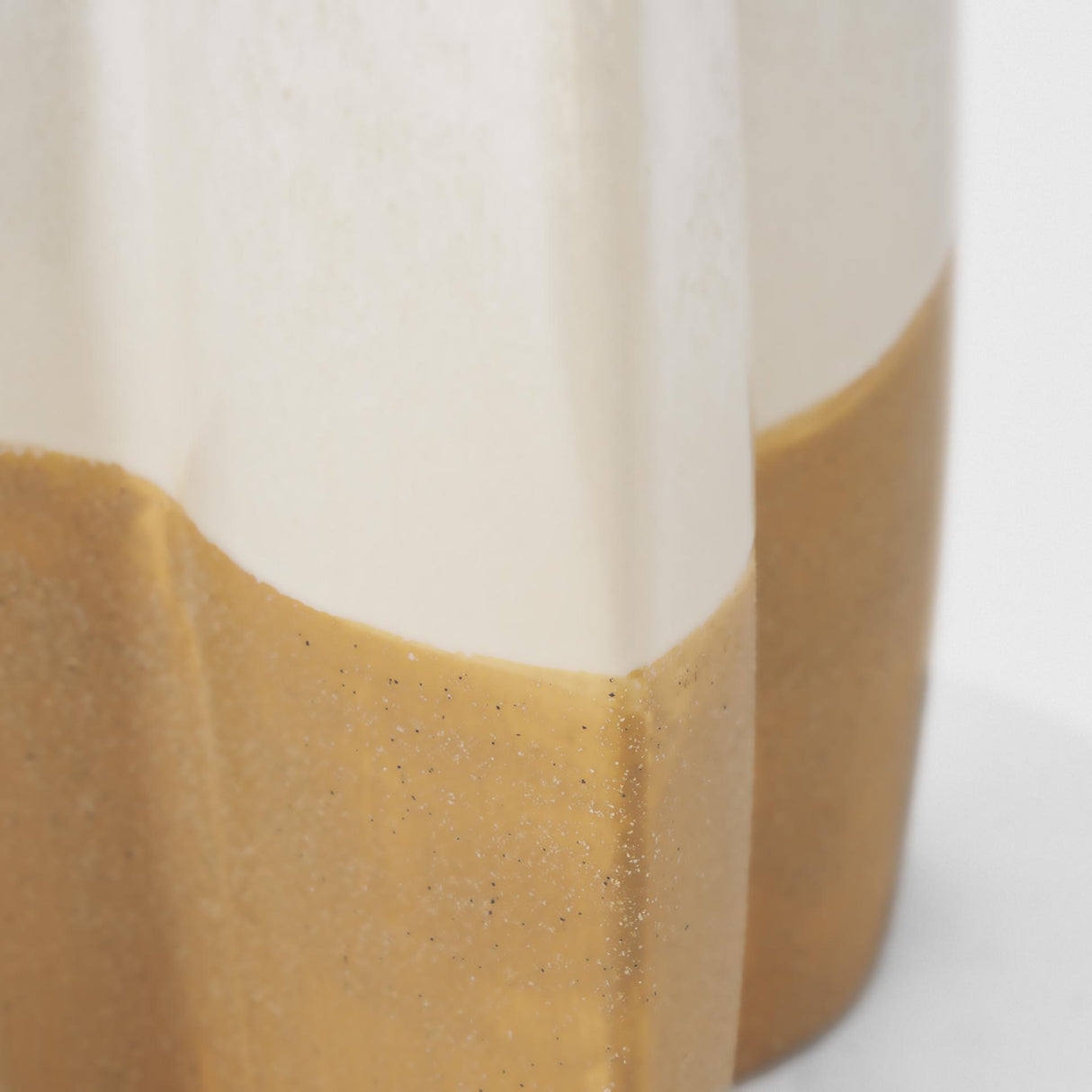 Mercana Vania Small Off White w/ Tan Textured Ceramic Vase