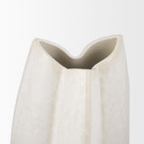 Mercana Vania Small Off White w/ Tan Textured Ceramic Vase