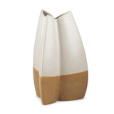 Mercana Vania Large Off White w/ Tan Textured Ceramic Vase