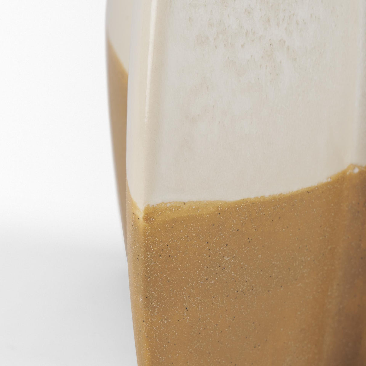 Mercana Vania Large Off White w/ Tan Textured Ceramic Vase