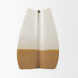 Mercana Vania Large Off White w/ Tan Textured Ceramic Vase