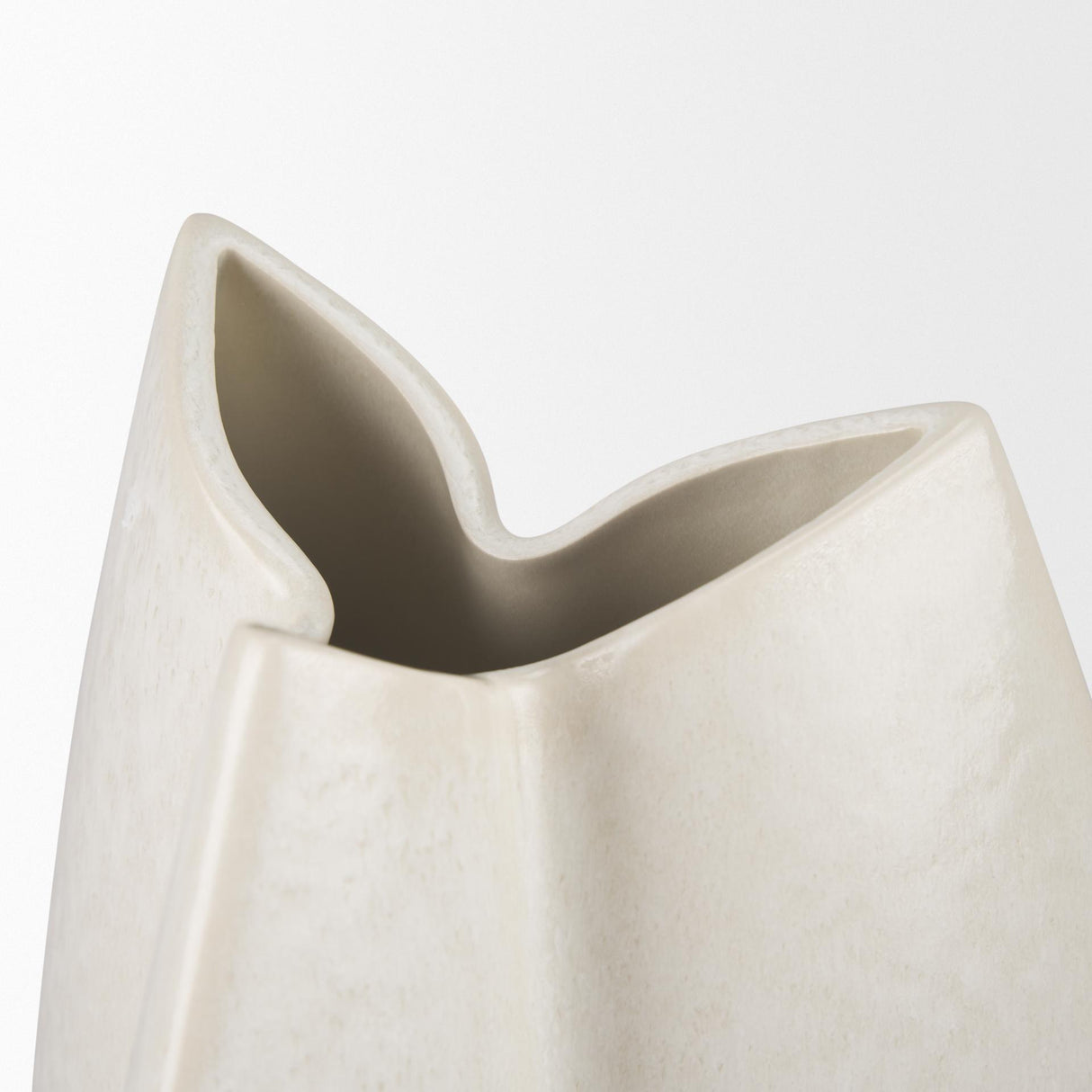 Mercana Vania Large Off White w/ Tan Textured Ceramic Vase