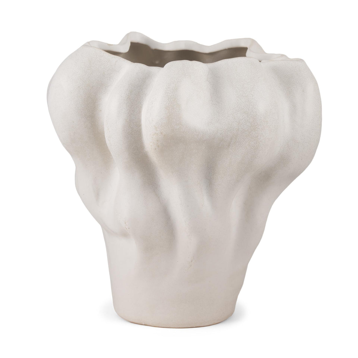 Mercana Vanna Sculptural Cream Glazed Ceramic Vase