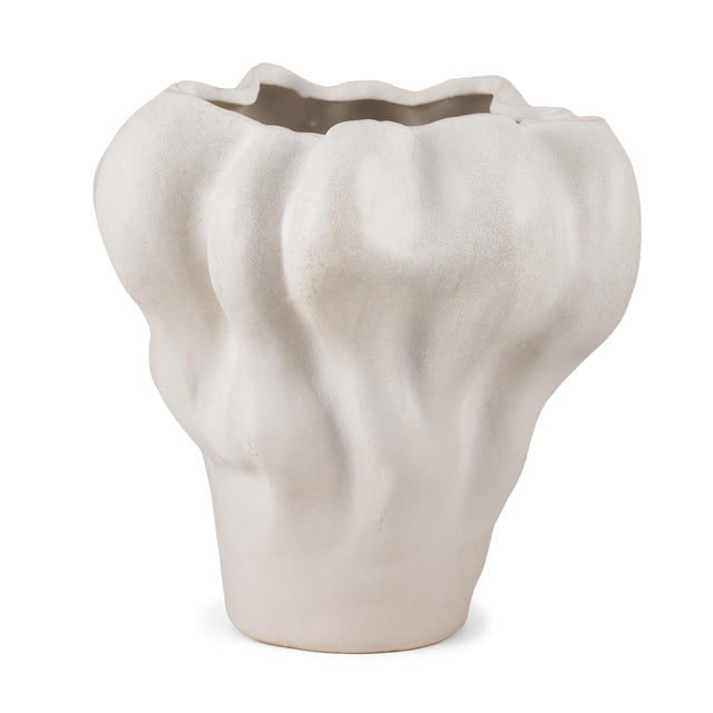 Mercana Vanna Sculptural Cream Glazed Ceramic Vase