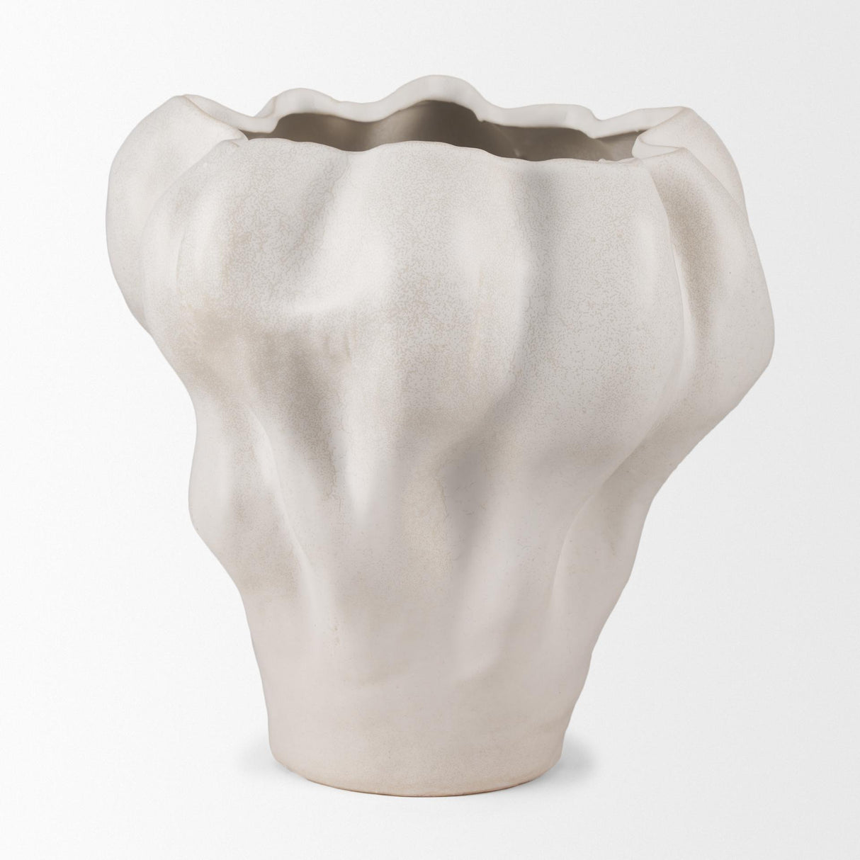 Mercana Vanna Sculptural Cream Glazed Ceramic Vase