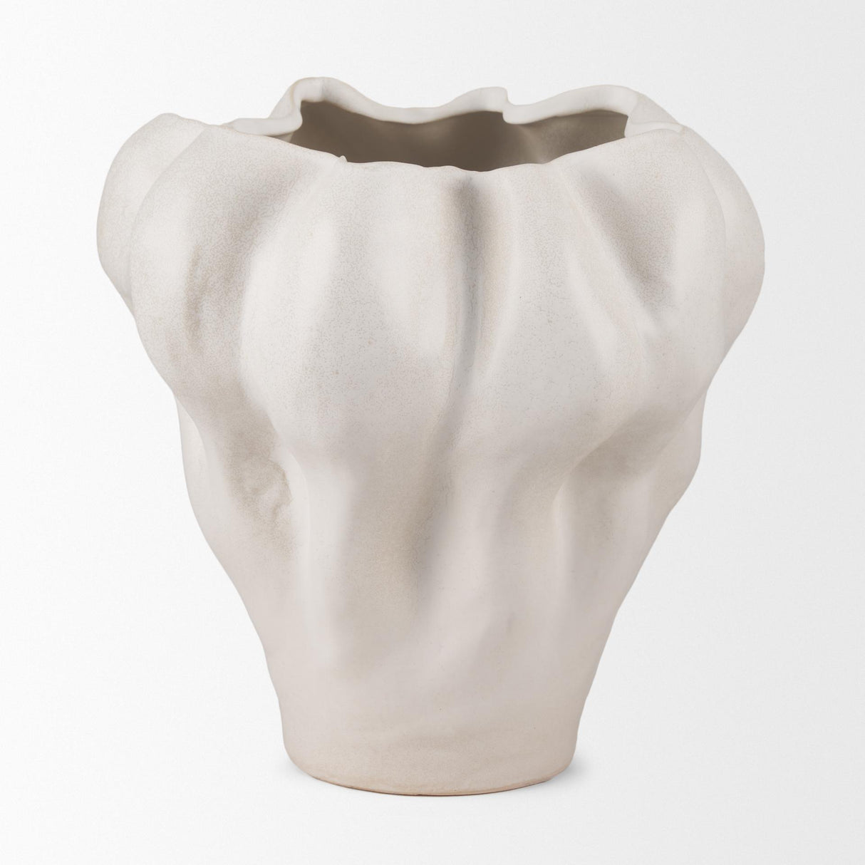 Mercana Vanna Sculptural Cream Glazed Ceramic Vase