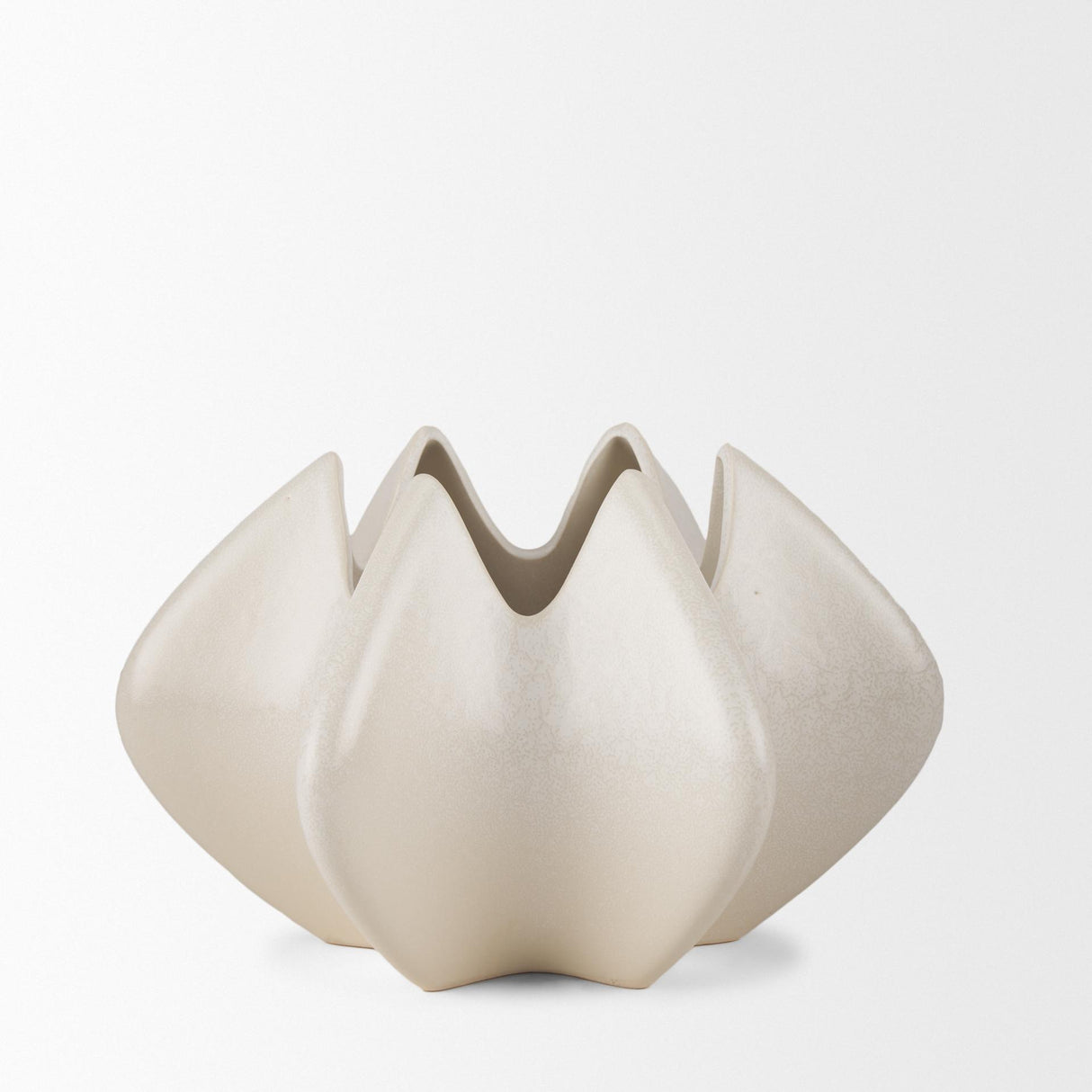 Mercana Ulrich Sculptural Cream Glazed Ceramic Vase