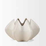 Mercana Ulrich Sculptural Cream Glazed Ceramic Vase