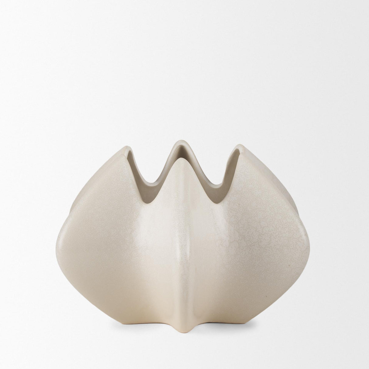 Mercana Ulrich Sculptural Cream Glazed Ceramic Vase