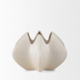 Mercana Ulrich Sculptural Cream Glazed Ceramic Vase