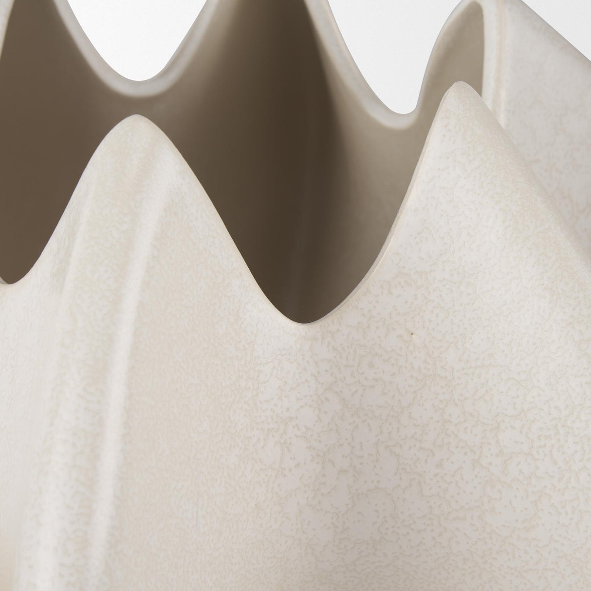 Mercana Ulrich Sculptural Cream Glazed Ceramic Vase