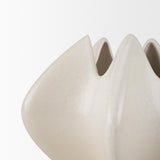 Mercana Ulrich Sculptural Cream Glazed Ceramic Vase