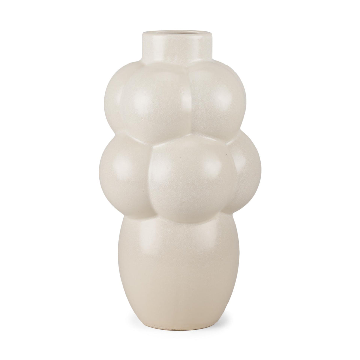 Mercana Ulvi Cream Glazed Bubble Ceramic Vase