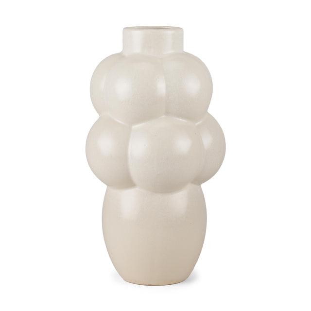 Mercana Ulvi Cream Glazed Bubble Ceramic Vase