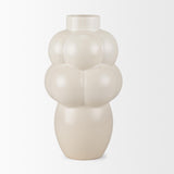 Mercana Ulvi Cream Glazed Bubble Ceramic Vase