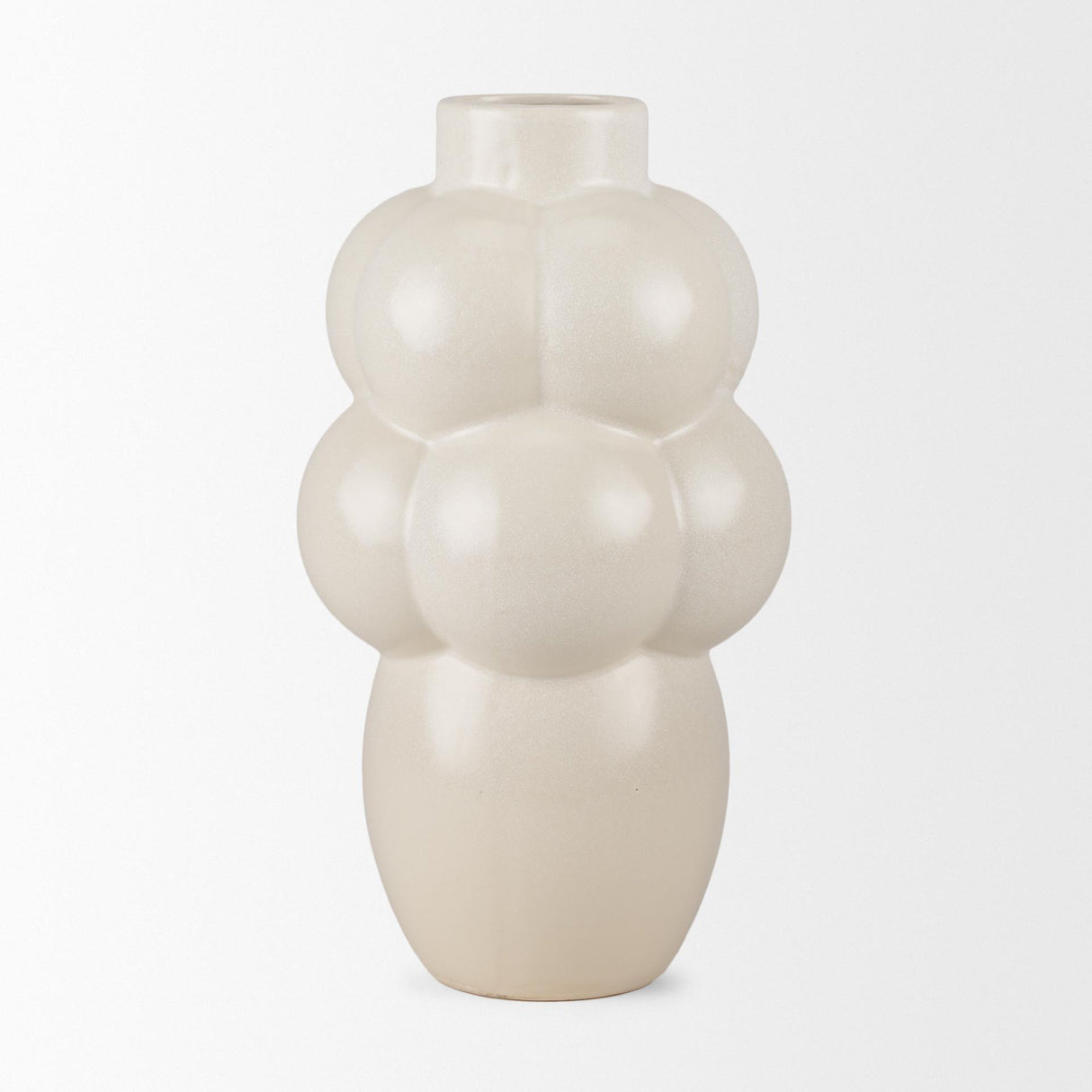 Mercana Ulvi Cream Glazed Bubble Ceramic Vase