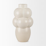 Mercana Ulvi Cream Glazed Bubble Ceramic Vase