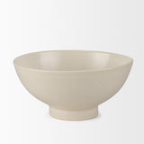 Mercana Tyren Cream Glazed Decorative Round Ceramic Bowl