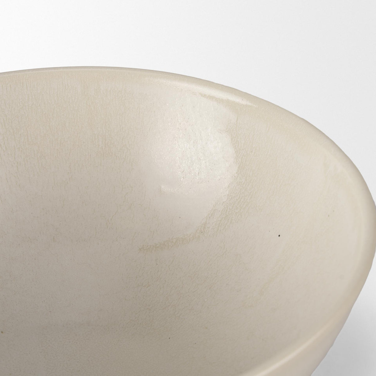 Mercana Tyren Cream Glazed Decorative Round Ceramic Bowl