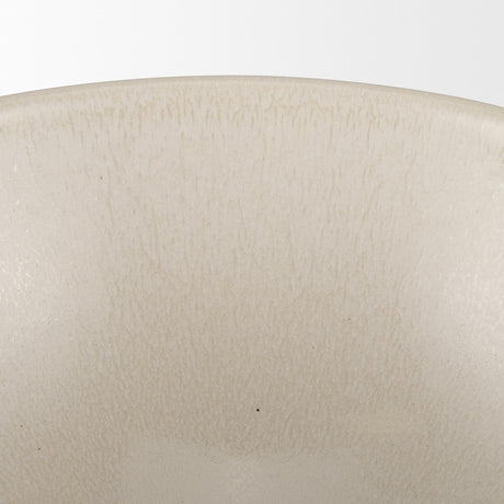Mercana Tyren Cream Glazed Decorative Round Ceramic Bowl