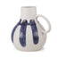 Mercana Truett White w/ Blue Stripes Ceramic Jug Vase