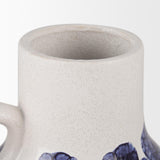 Mercana Truett White w/ Blue Stripes Ceramic Jug Vase