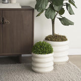 Mercana Twyla Short Cream Glazed Floor Vase