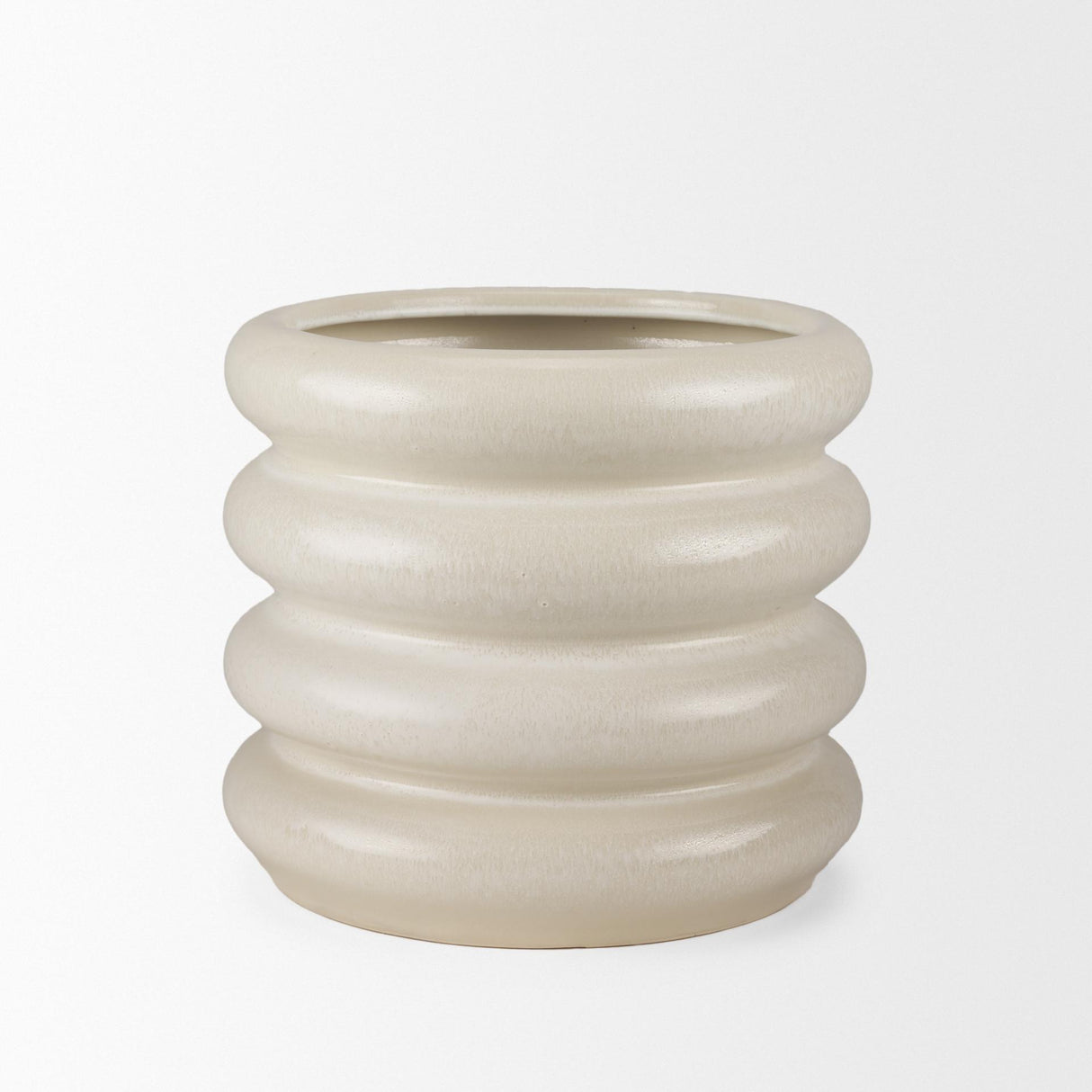 Mercana Twyla Short Cream Glazed Floor Vase