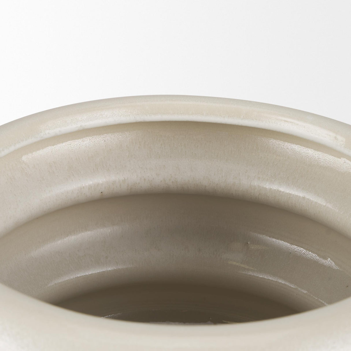 Mercana Twyla Short Cream Glazed Floor Vase