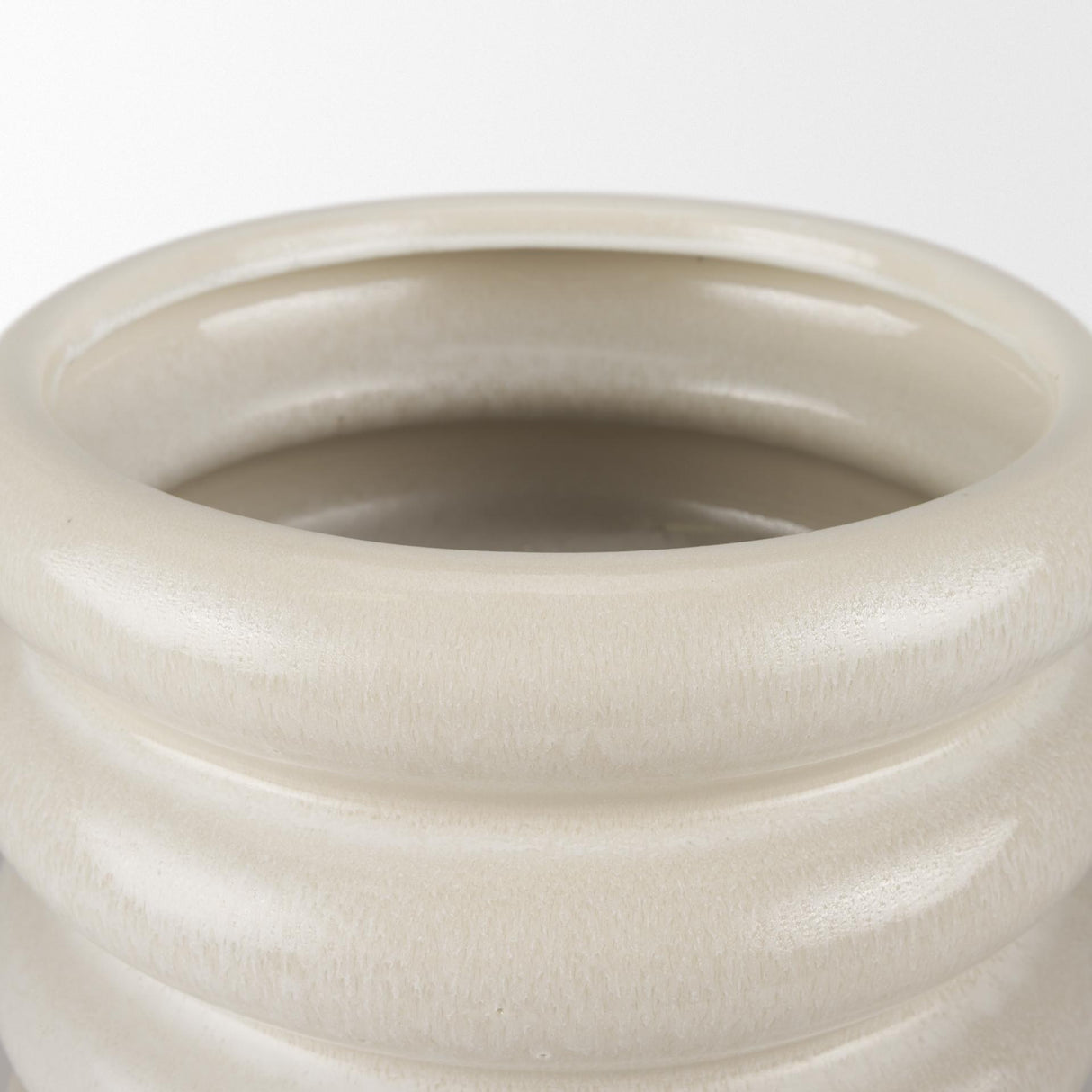 Mercana Twyla Short Cream Glazed Floor Vase