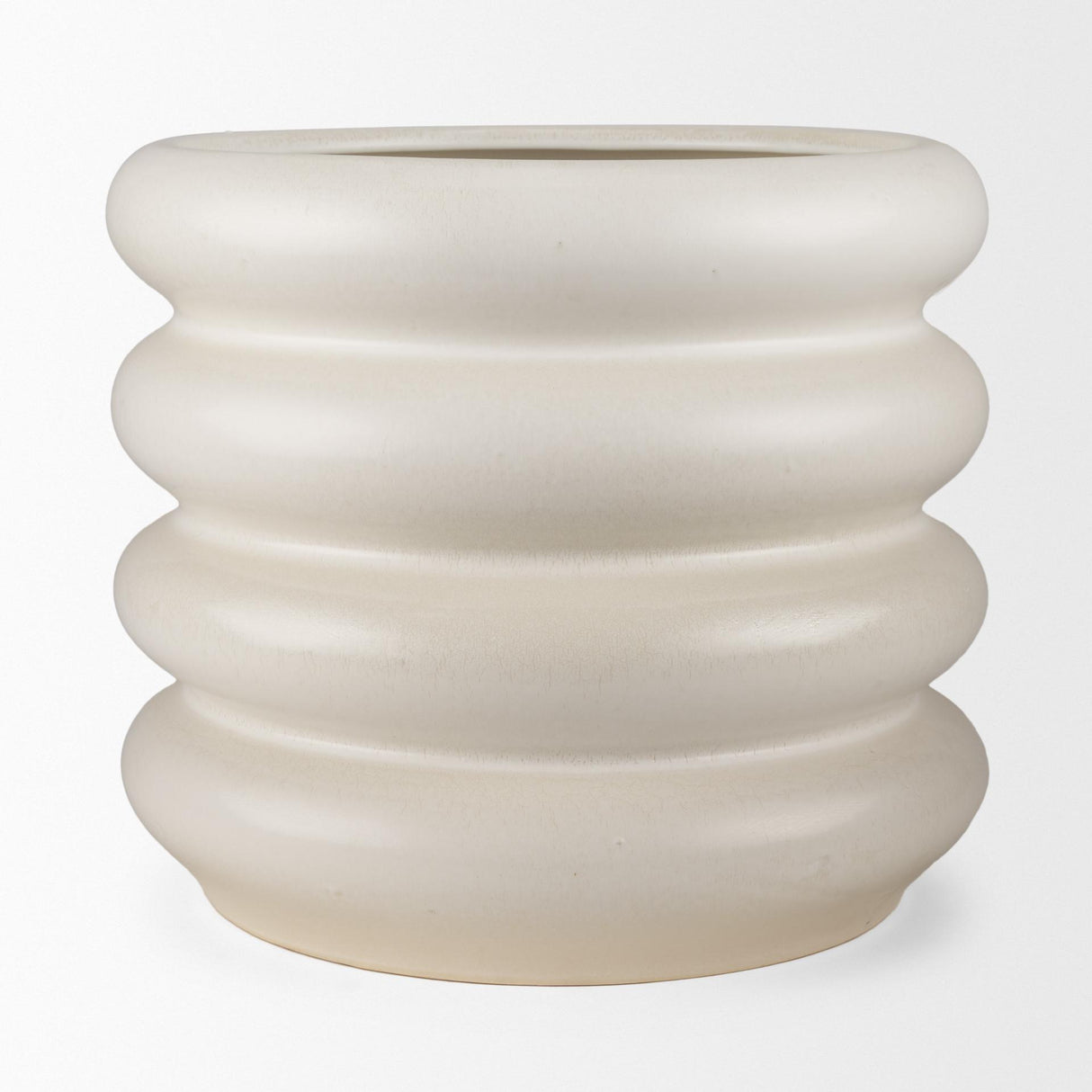 Mercana Twyla Tall Cream Glazed Floor Ceramic Vase