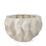 Mercana Vahn Sculptural Cream Glazed Decorative Ceramic Bowl