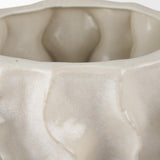 Mercana Vahn Sculptural Cream Glazed Decorative Ceramic Bowl