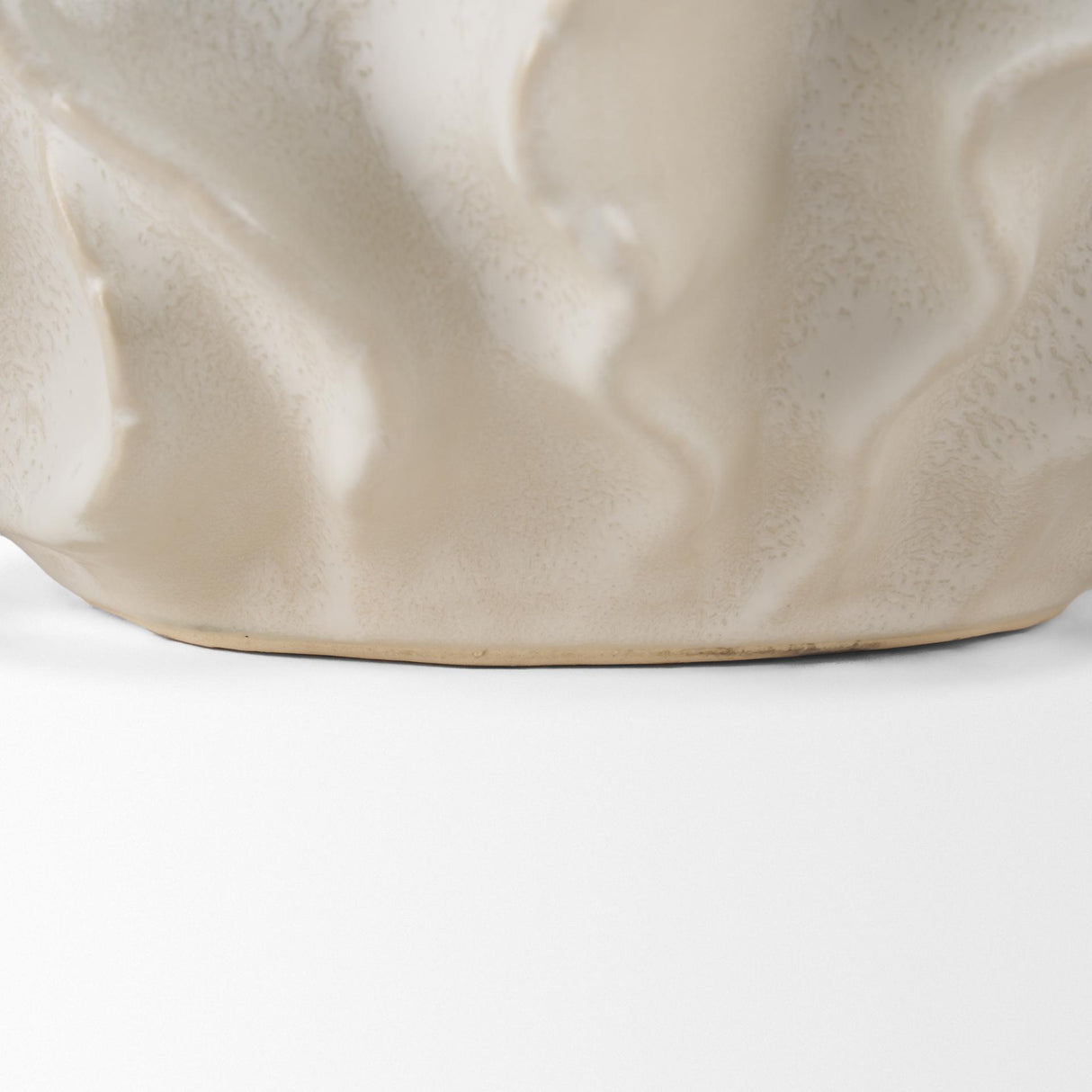 Mercana Vahn Sculptural Cream Glazed Decorative Ceramic Bowl