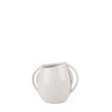 Mercana Urvi Short Off White Speckled Asymmetrical Ceramic Vase