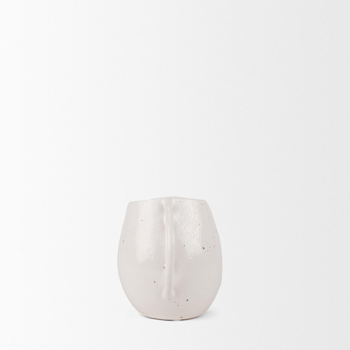 Mercana Urvi Short Off White Speckled Asymmetrical Ceramic Vase