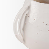 Mercana Urvi Short Off White Speckled Asymmetrical Ceramic Vase