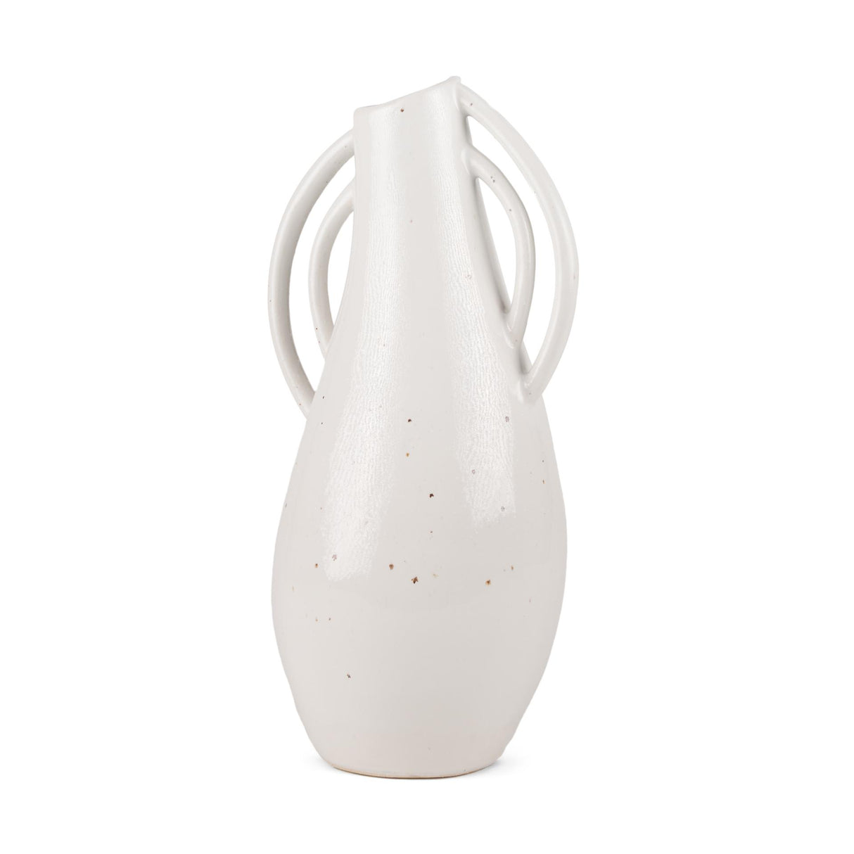 Mercana Urvi Tall Off White Speckled Asymmetrical Ceramic Vase