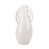 Mercana Urvi Tall Off White Speckled Asymmetrical Ceramic Vase