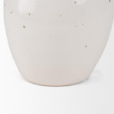 Mercana Urvi Tall Off White Speckled Asymmetrical Ceramic Vase