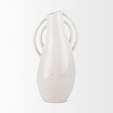 Mercana Urvi Tall Off White Speckled Asymmetrical Ceramic Vase
