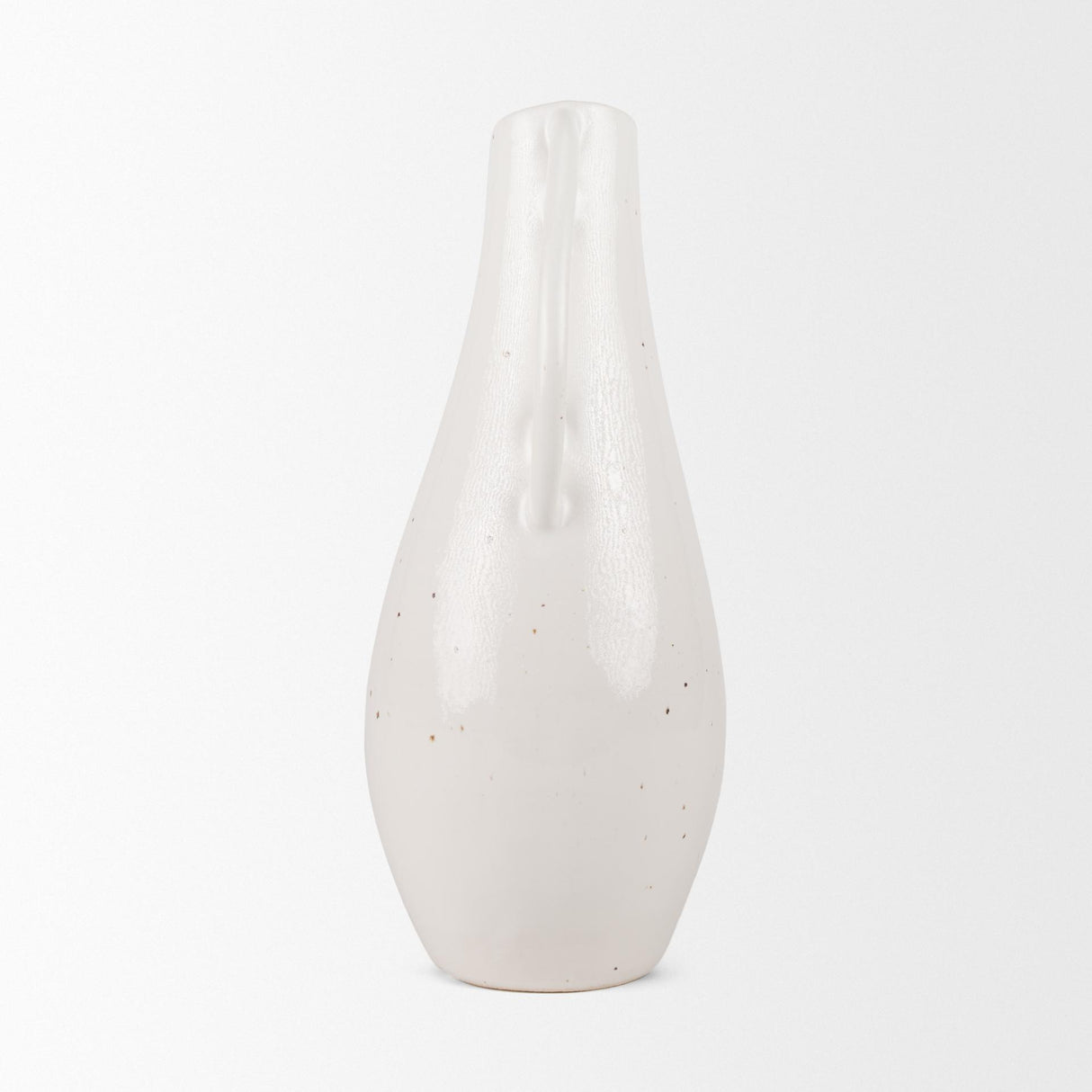 Mercana Urvi Tall Off White Speckled Asymmetrical Ceramic Vase
