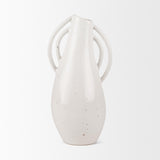 Mercana Urvi Tall Off White Speckled Asymmetrical Ceramic Vase