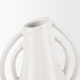 Mercana Urvi Tall Off White Speckled Asymmetrical Ceramic Vase