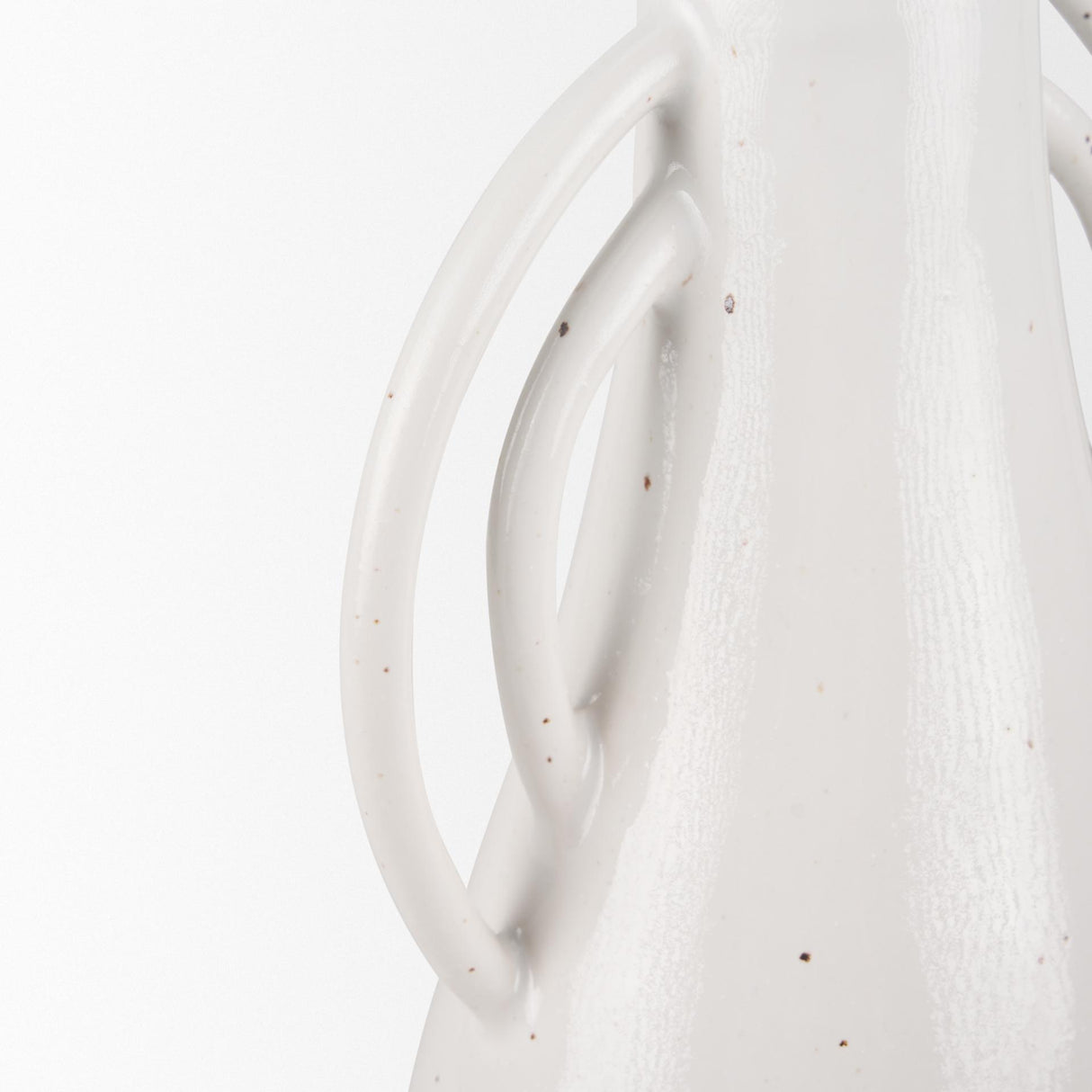 Mercana Urvi Tall Off White Speckled Asymmetrical Ceramic Vase