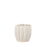 Mercana Velia Short Seashell Sculptural Cream Glazed Ceramic Vase