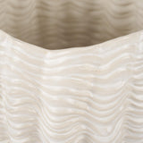 Mercana Velia Short Seashell Sculptural Cream Glazed Ceramic Vase
