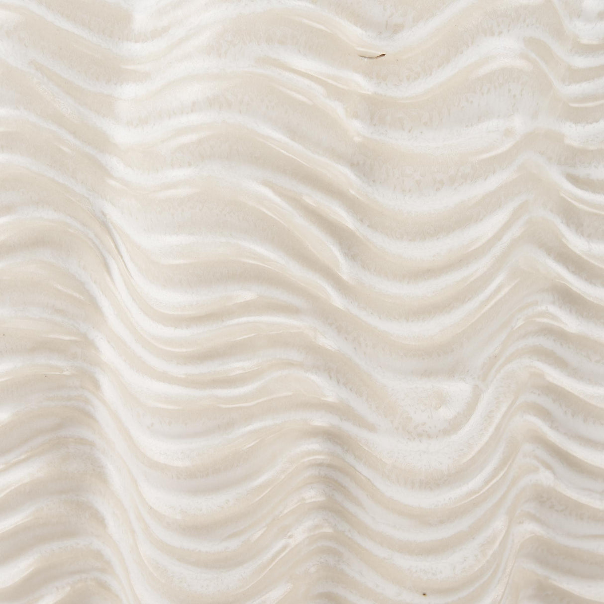 Mercana Velia Short Seashell Sculptural Cream Glazed Ceramic Vase
