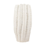 Mercana Velia Tall Seashell Sculptural Cream Glazed Ceramic Vase