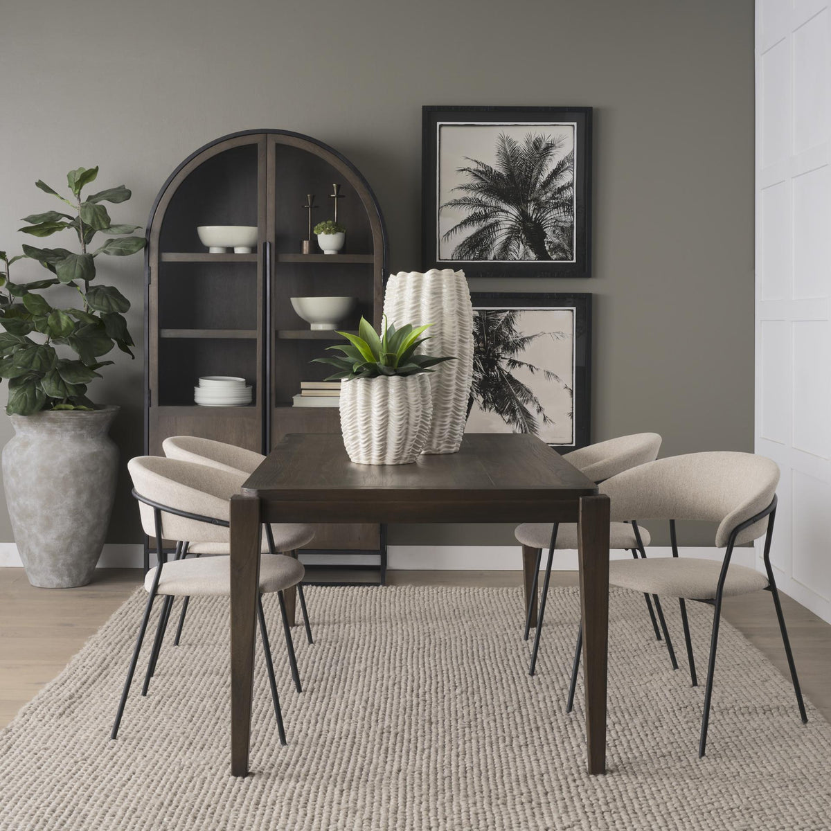 Mercana Velia Tall Seashell Sculptural Cream Glazed Ceramic Vase